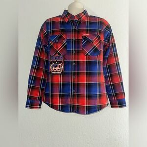 DIXXON FLANNEL - TRAVIS PASTRANA FLANNEL Shirt‎ - womens MEDIUM- COLLAB